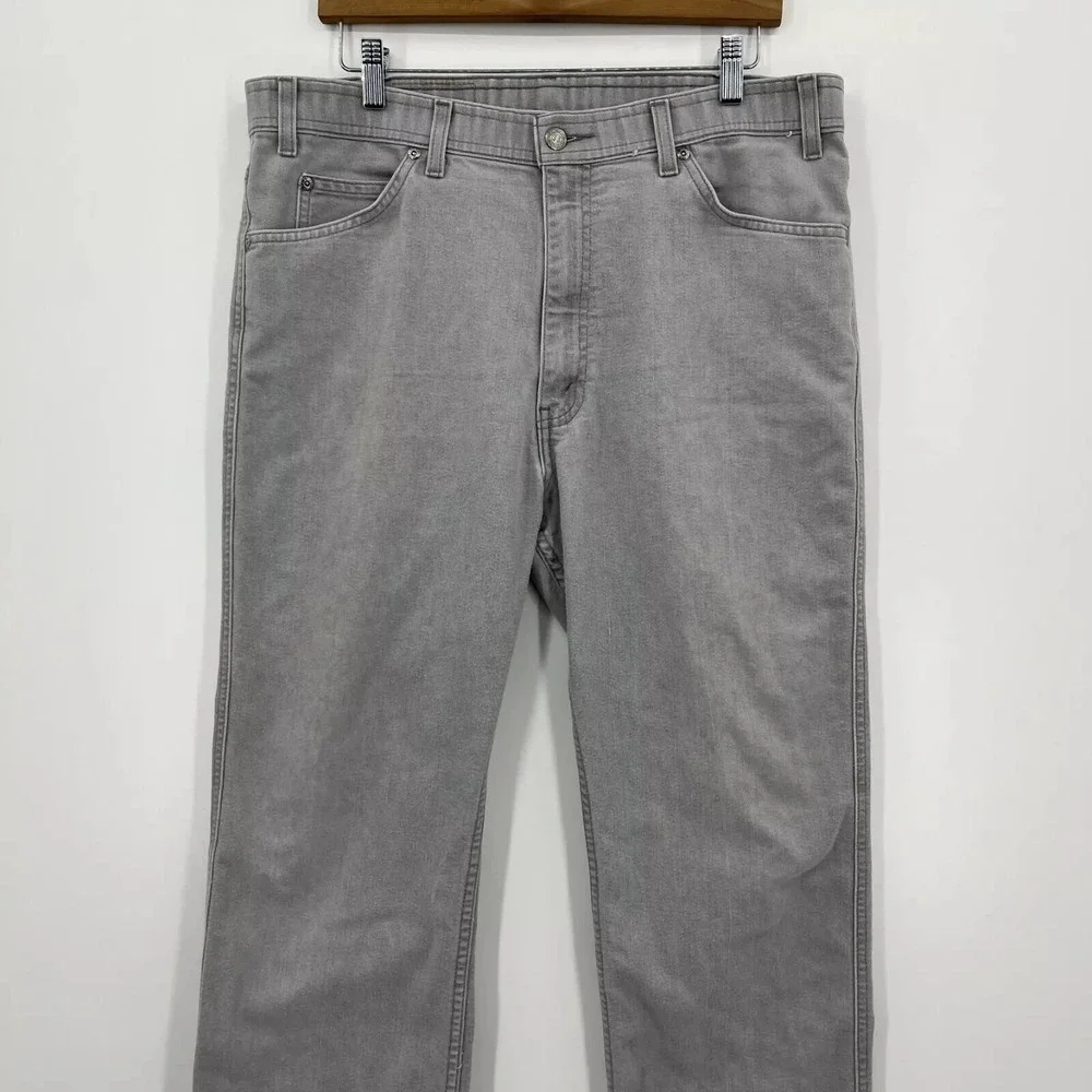 Levis Mens Gray Straight Leg Denim Jeans W38 L30 Vintage 041035-1